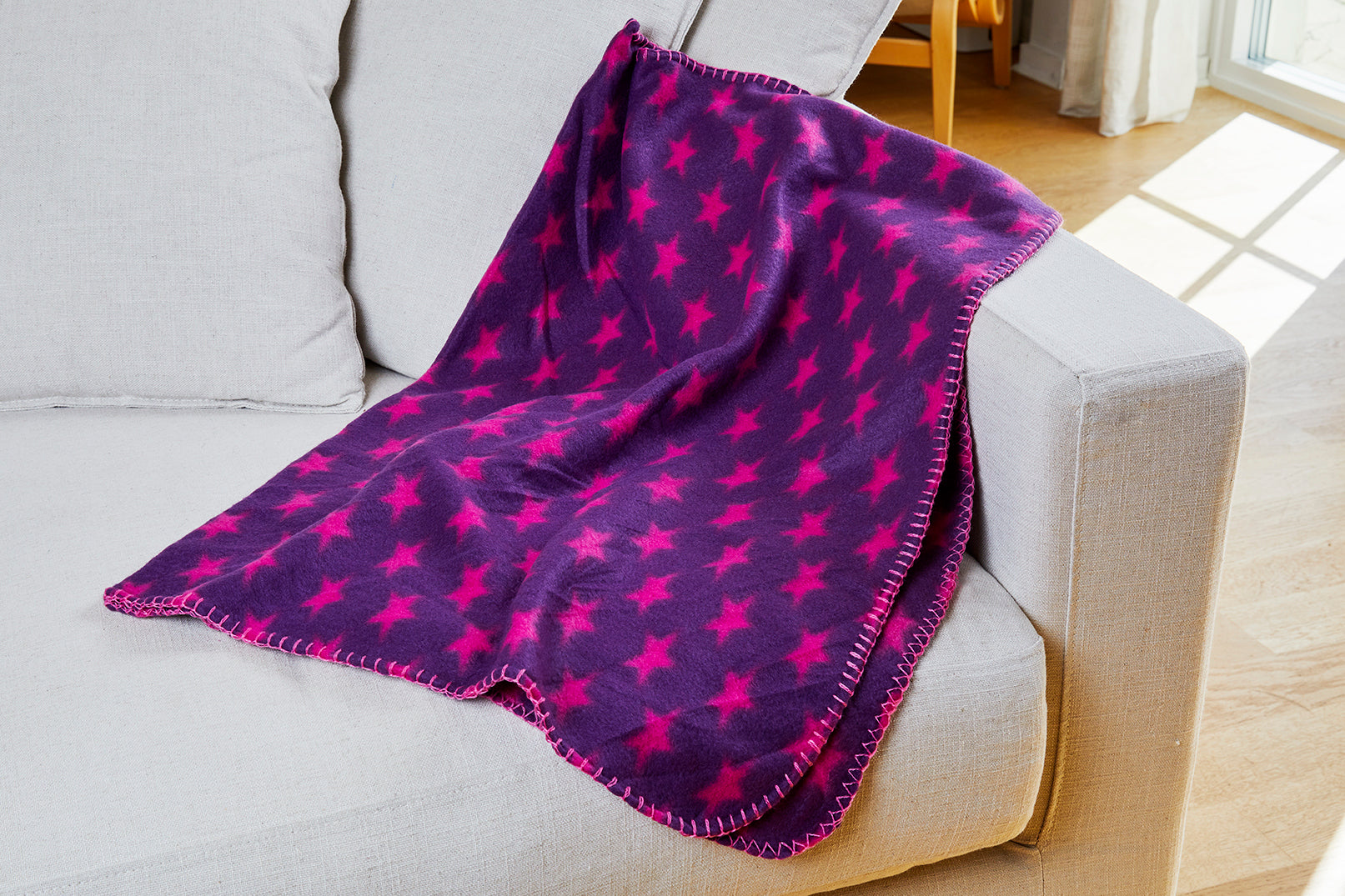 Fleecefilt Star Lila 100x70