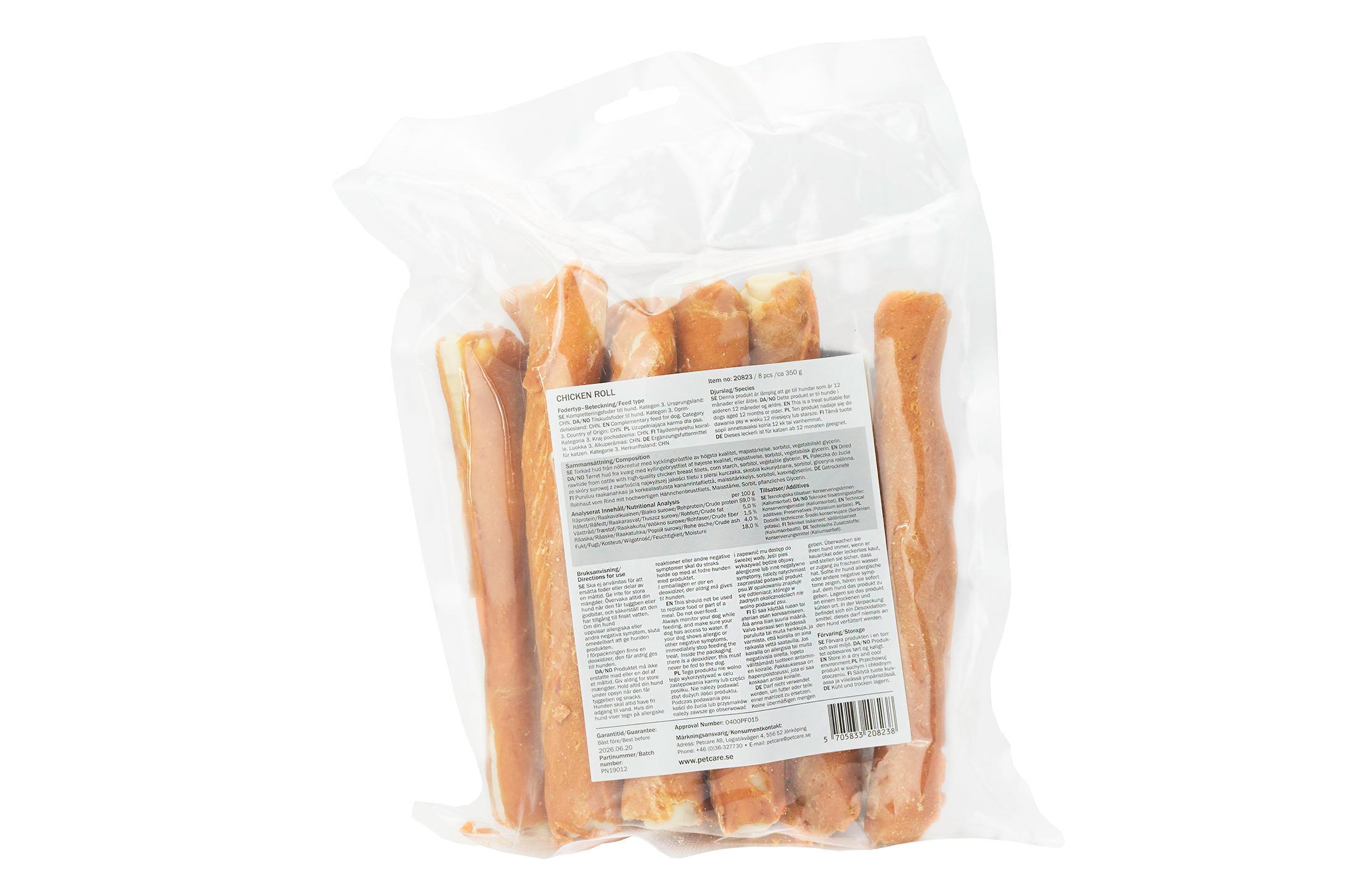 Treateaters Chicken Roll 17×3 cm 8-pack 350g