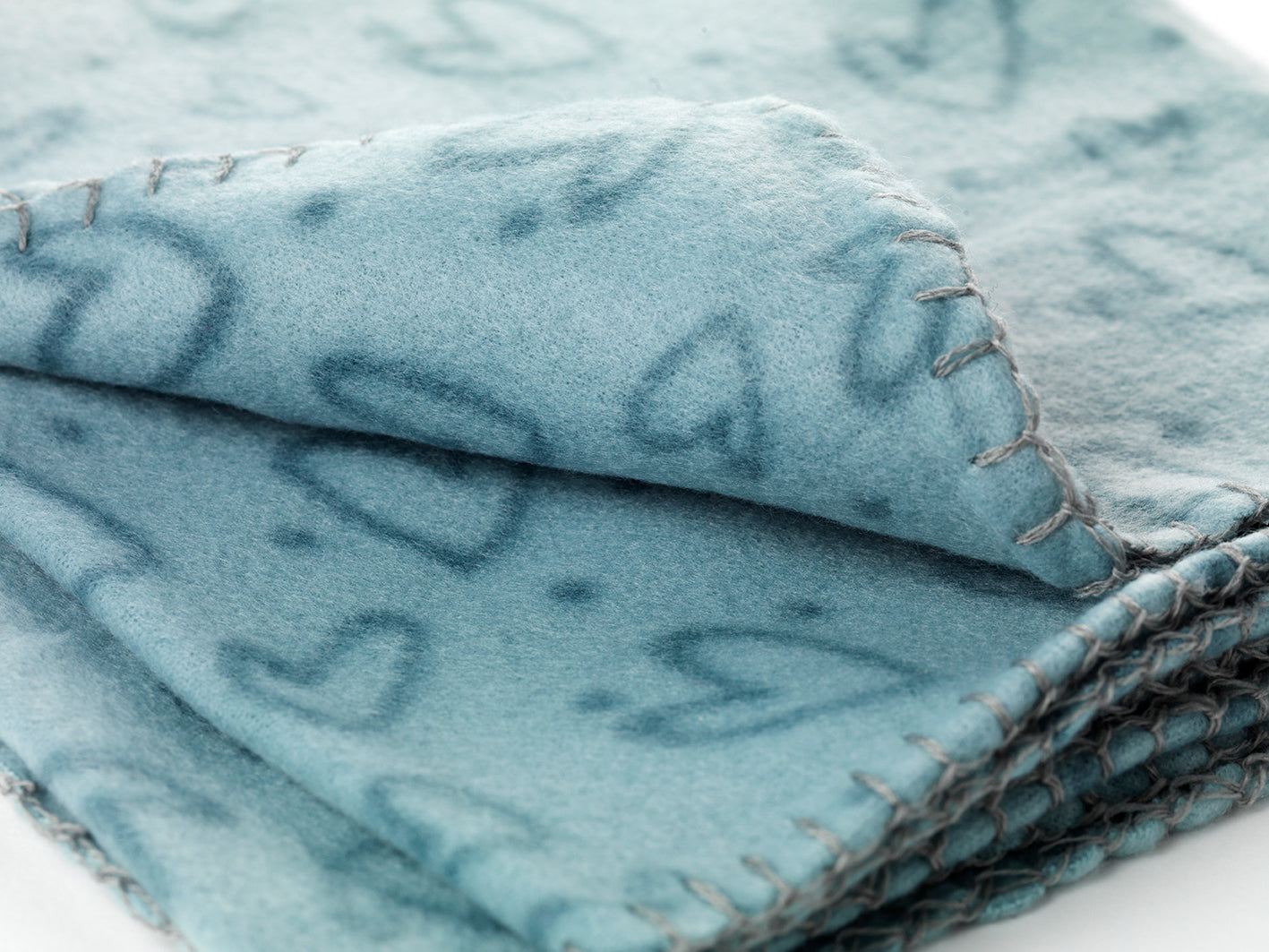 Fleecefilt Heart Turkos 100x70