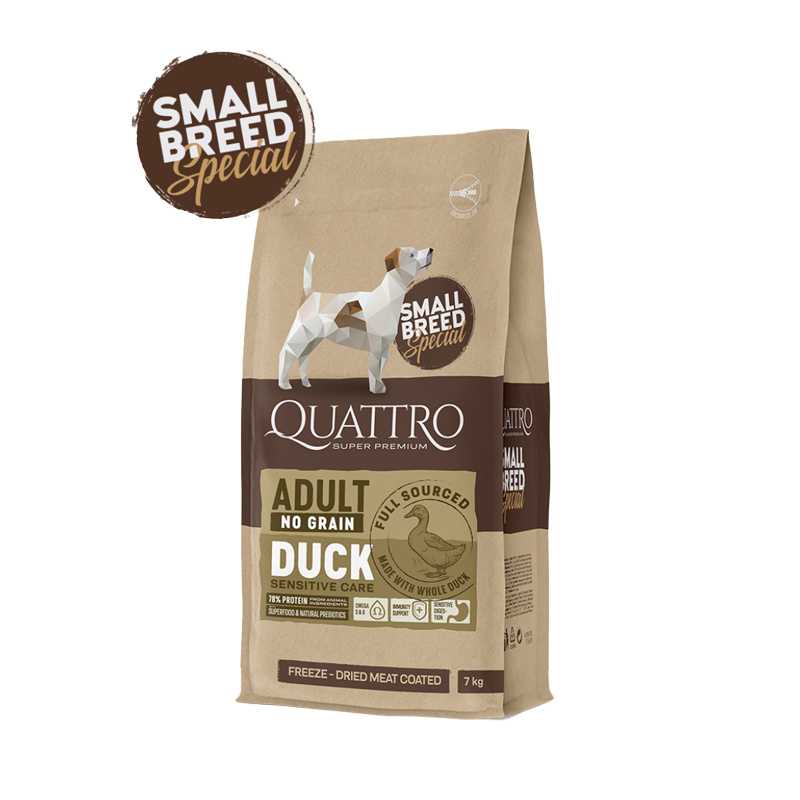 Quattro No Grain Small Breed Adult Duck 7kg