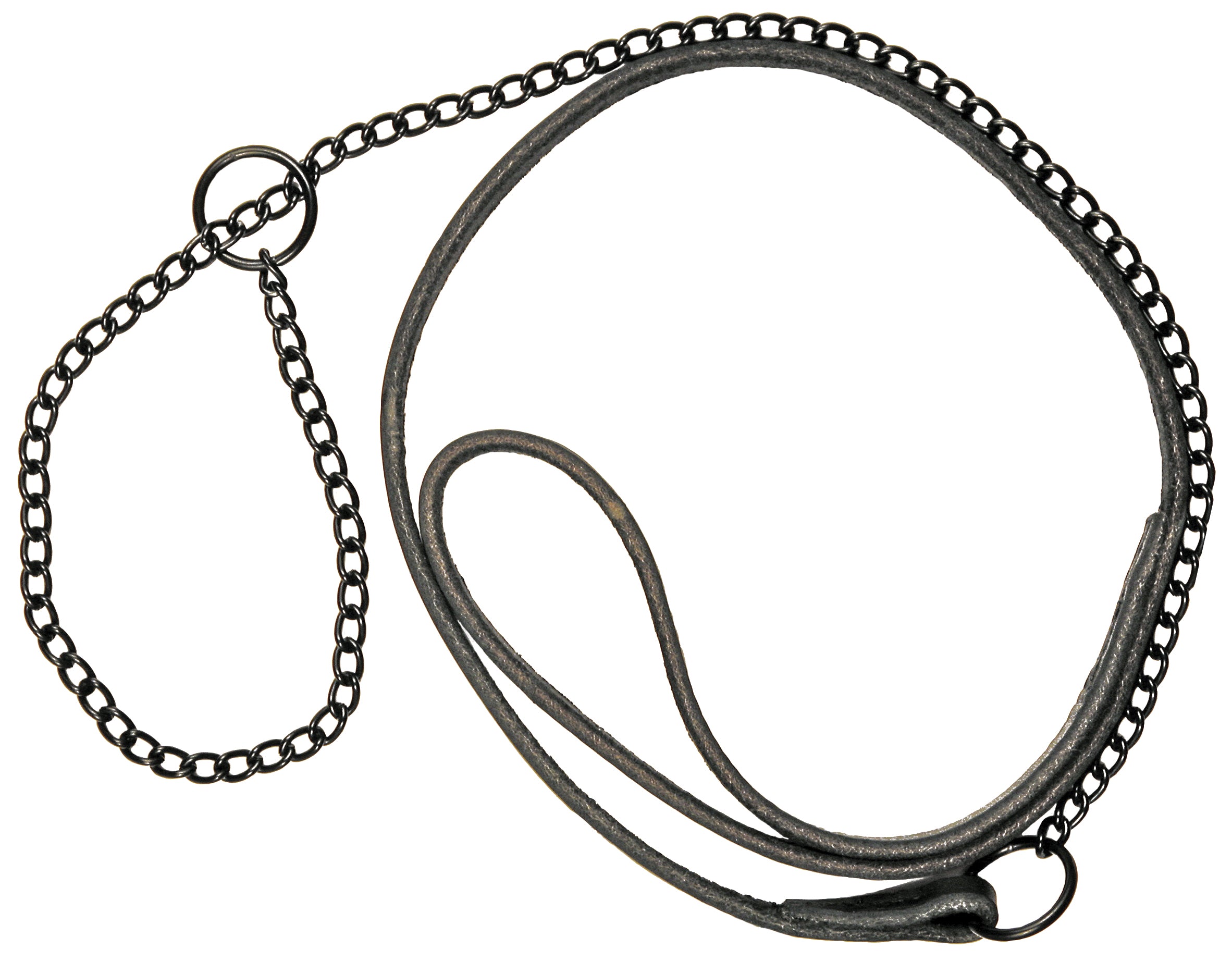 Utställningskoppel Läder Svart 60cm