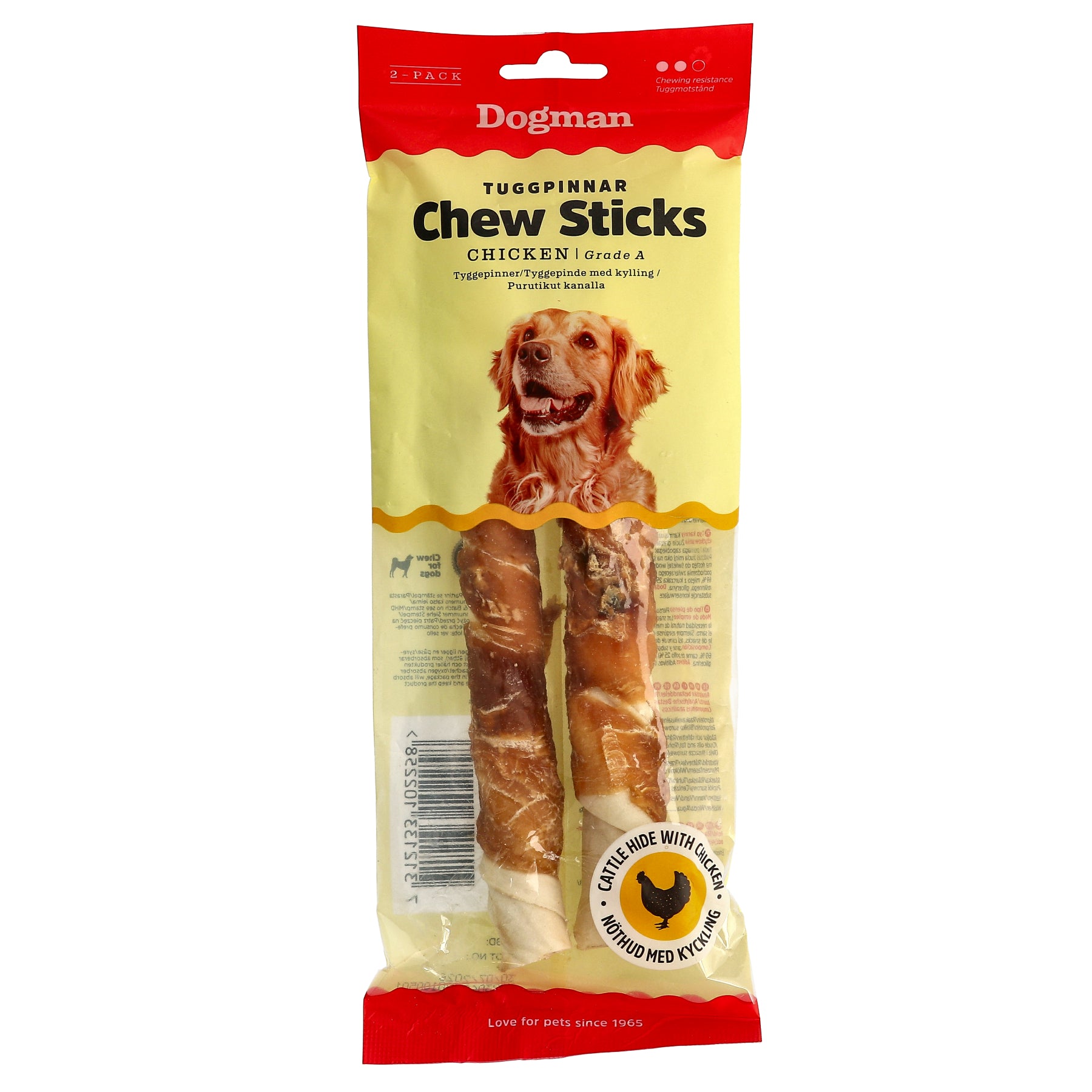 Tuggrullar Med Kyckling 2p Vit 20cm