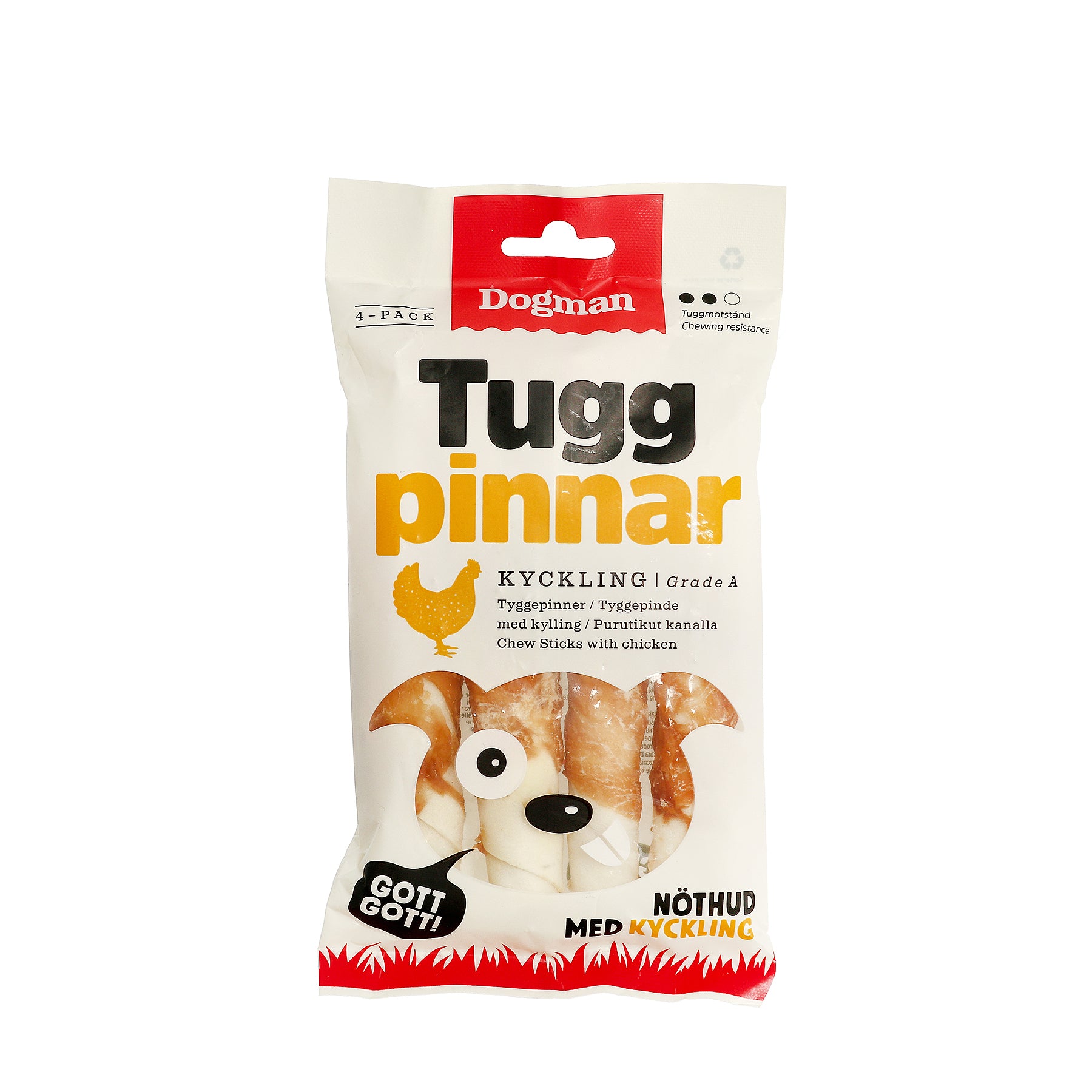 Tuggpinnar Med Kyckling 4p Vit 12,5cm