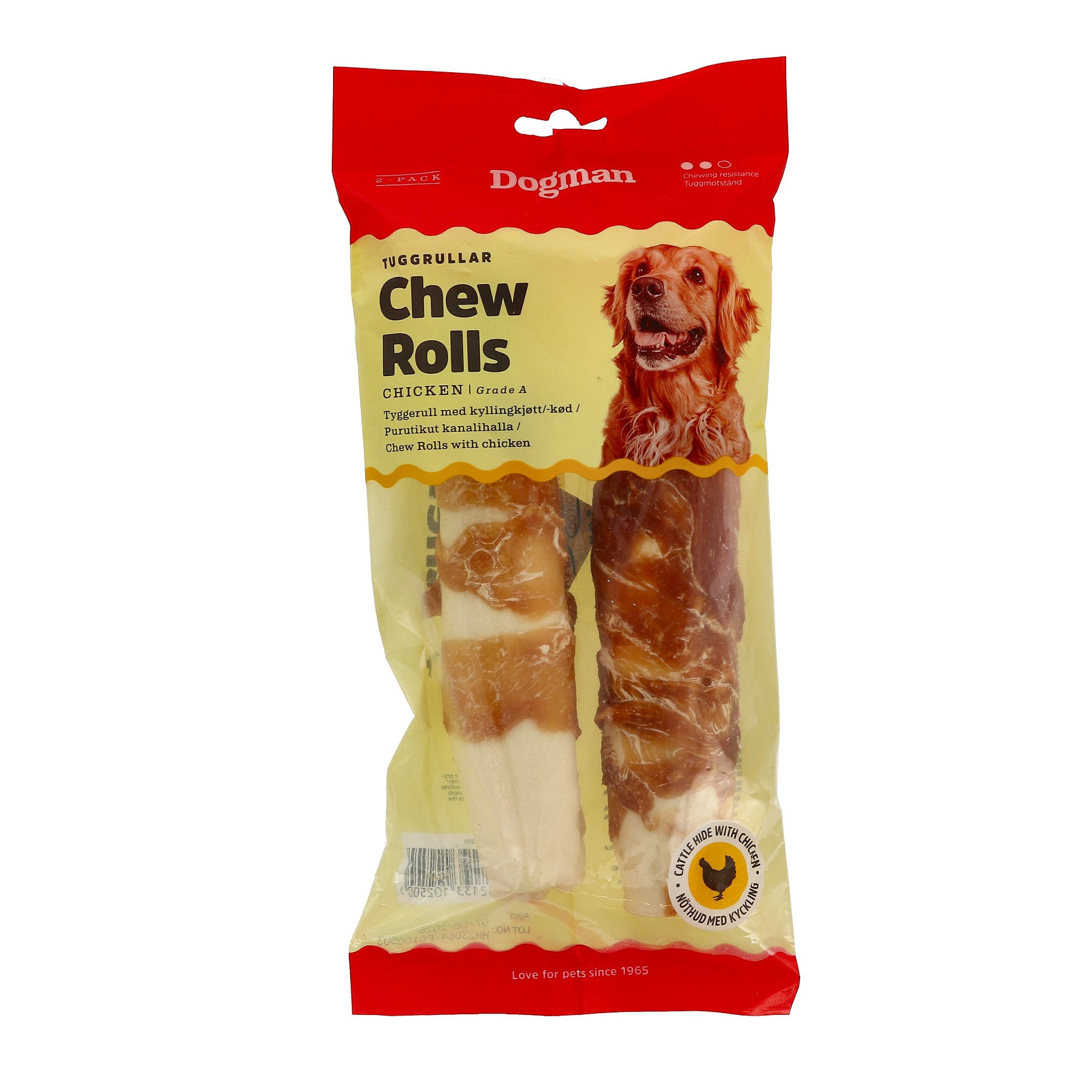 Tuggrullar Med Kyckling 2p Vit 20cm