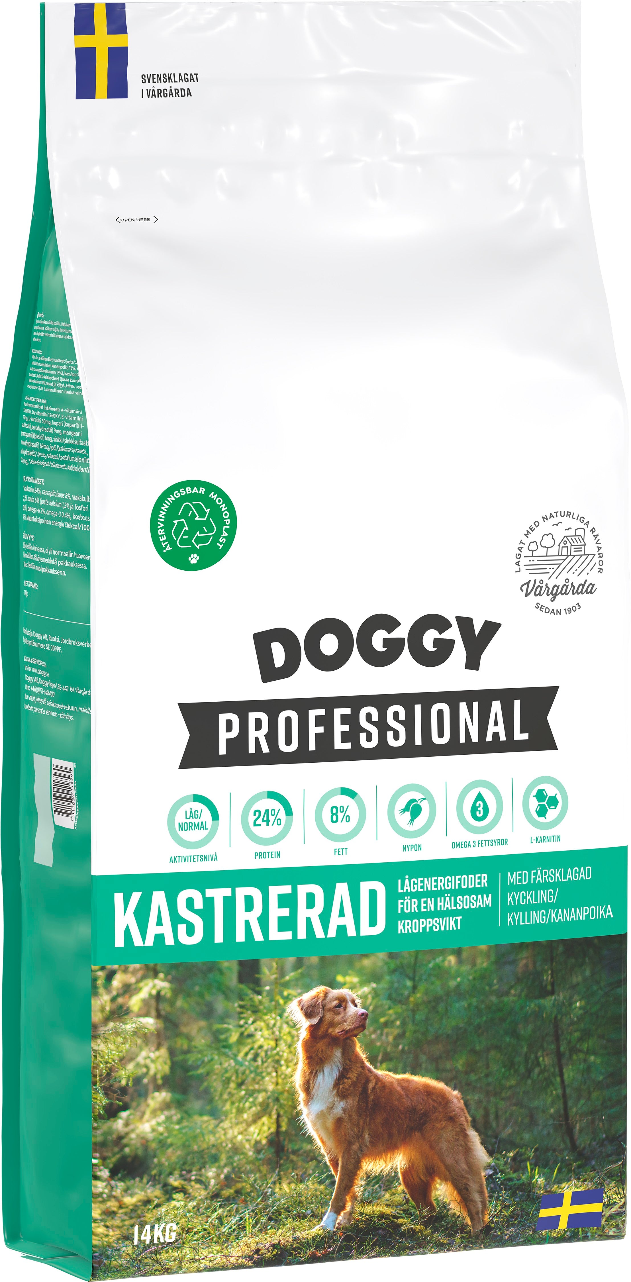 Kastrerad Hundfoder 14kg
