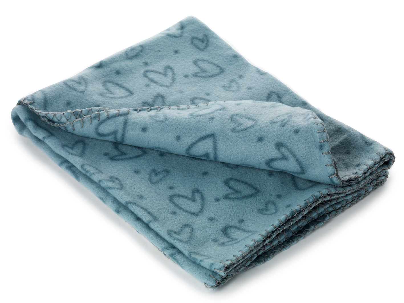 Fleecefilt Heart Turkos 100x70cm