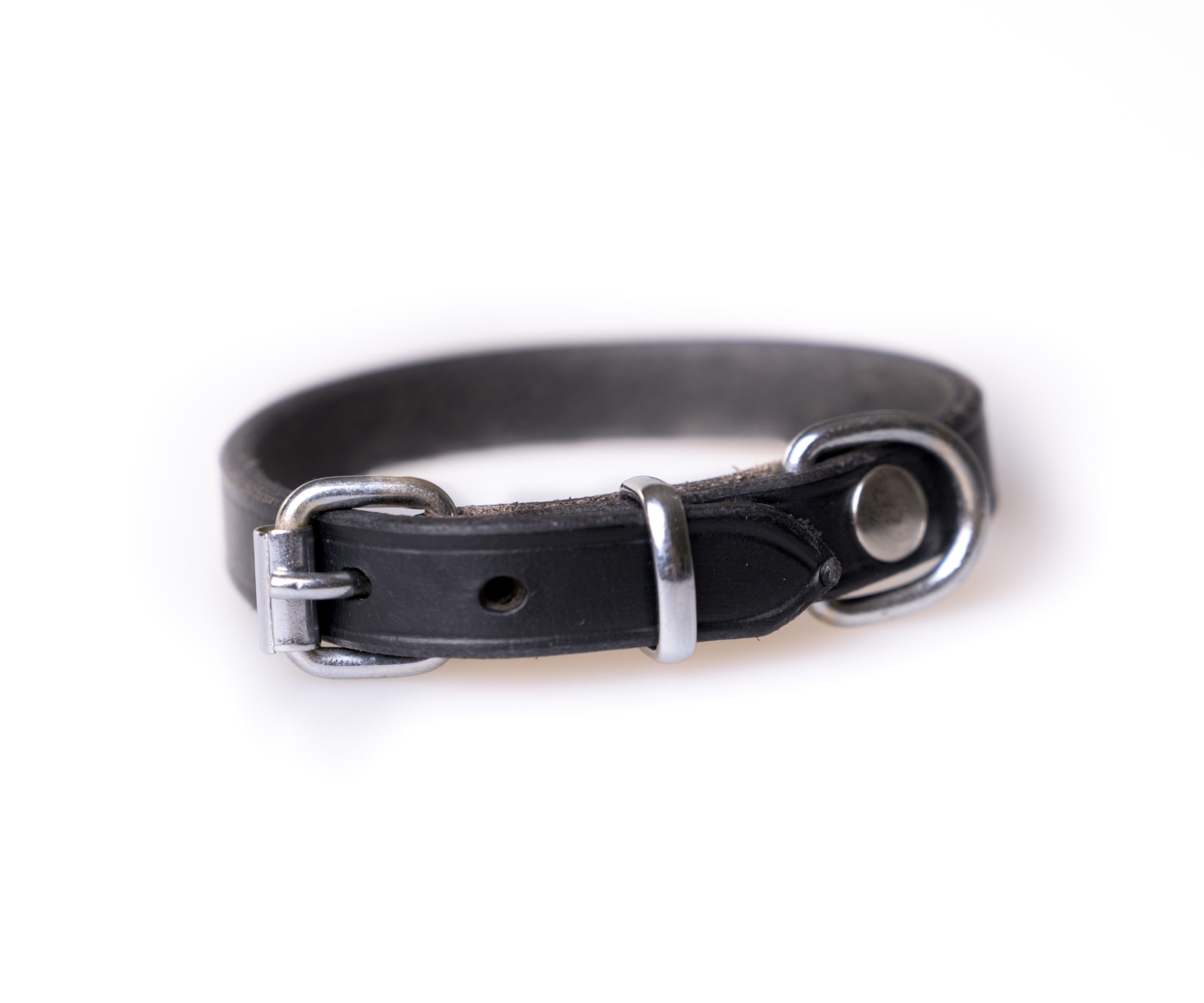 Active Canis Leather Collar, 1,2×35 cm Black