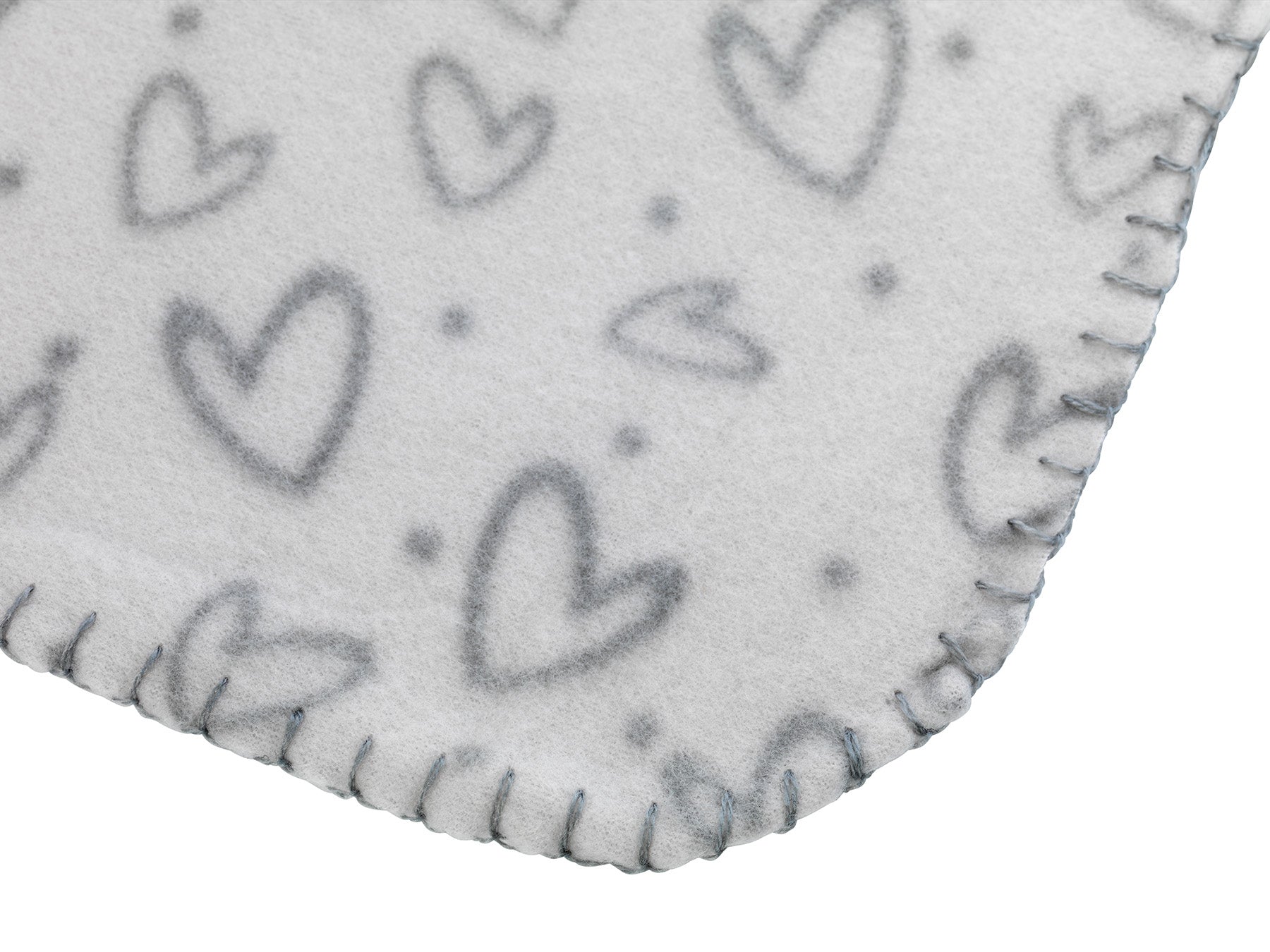 Fleecefilt Heart Grå 100x70cm