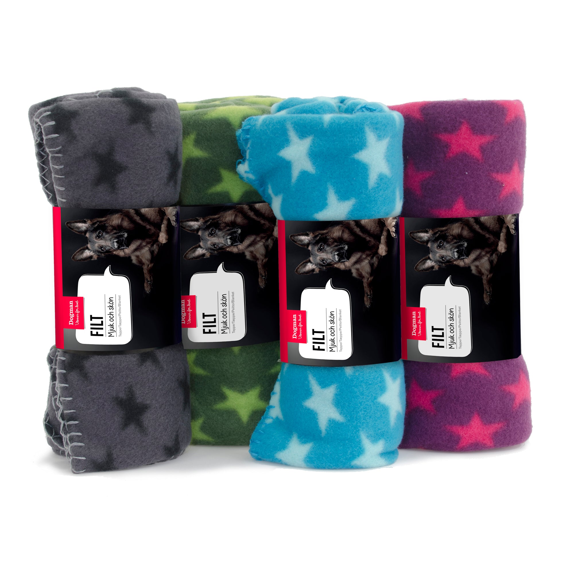 Fleecefilt Star Grå 100x70