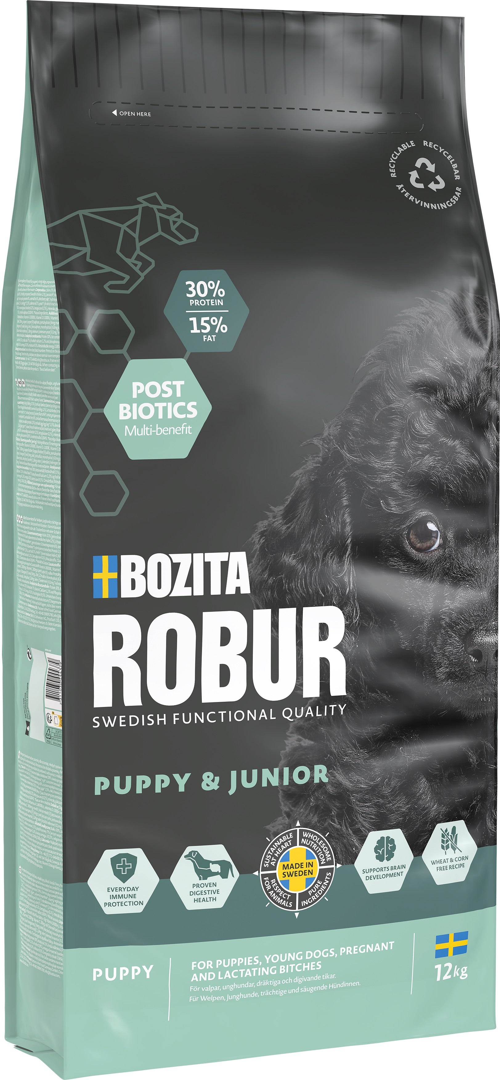 Bozita Robur Puppy & Junior Torrfoder för hund 12kg