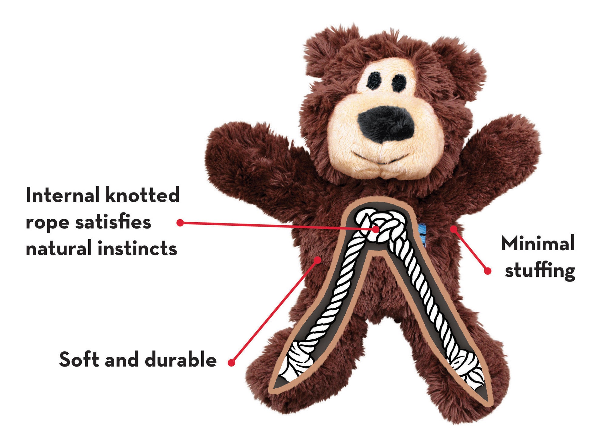 Kong Leksak Wild Knots Bear Mix XS