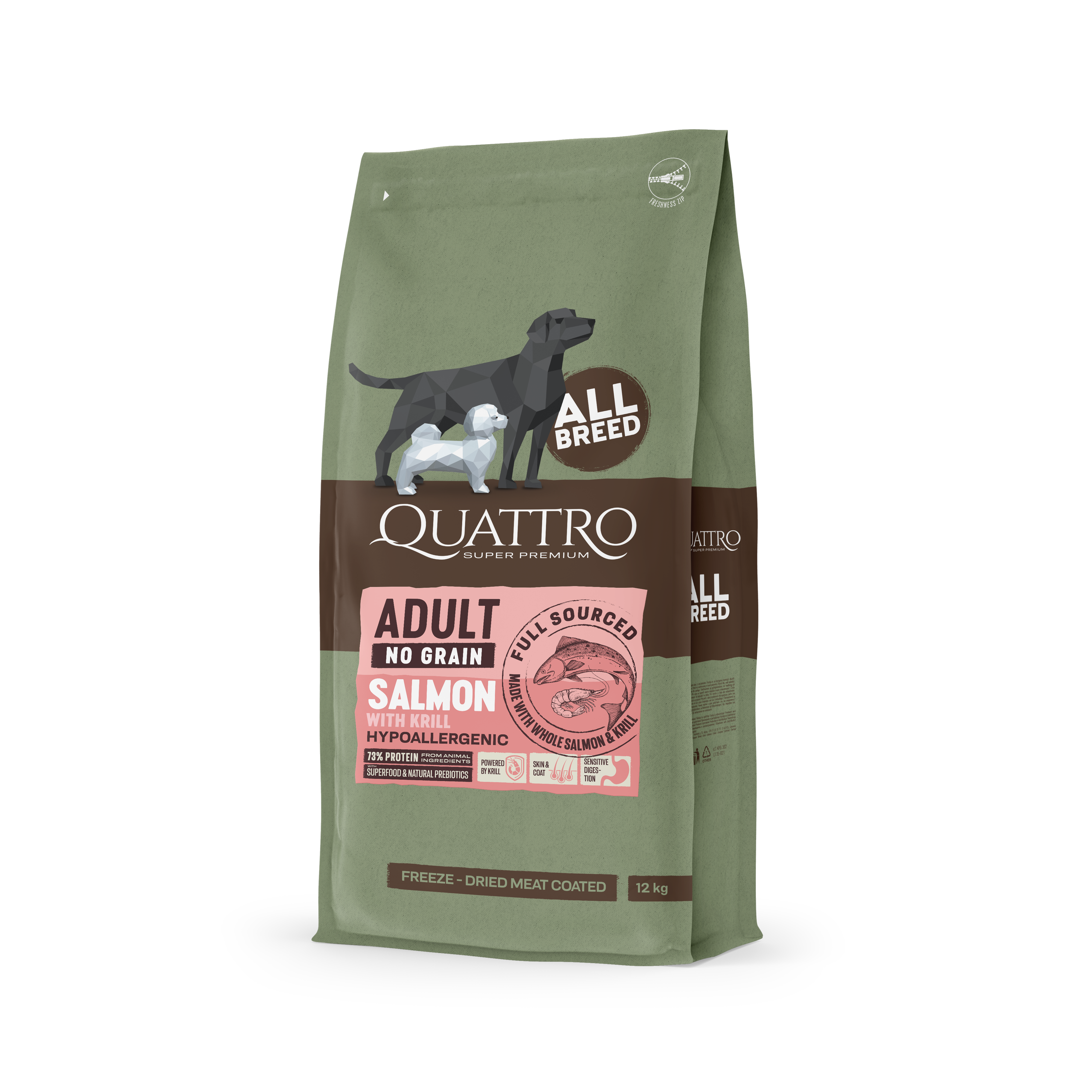 Quattro No Grain All Breed Salmon & Krill 12kg