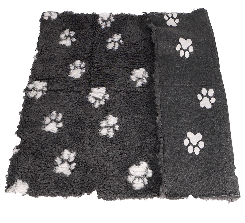 Active Canis Vetbed 100x150cm, Large grey with paws